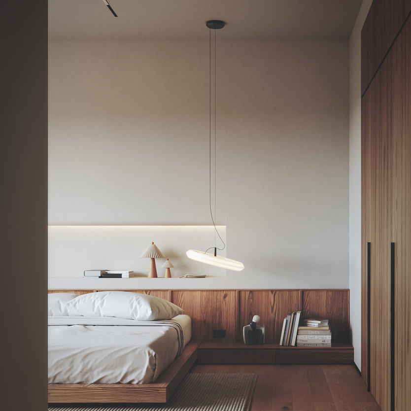 Detalle de dormitorio natural